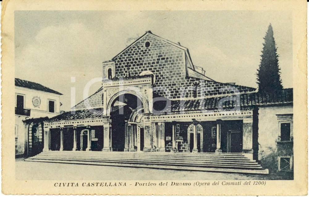 Cartolina originale da collezione 1918 CIVITA CASTELLANA VT Portico del Duomo  Opera dei COSMATI Cartolina FP 1
