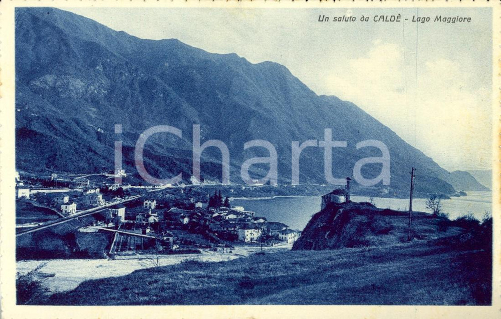 Cartolina originale da collezione 1930 ca CASTELVECCANA VA Frazione CALDE' Panorama Lago MAGGIORE *Cartolina FP NV 1