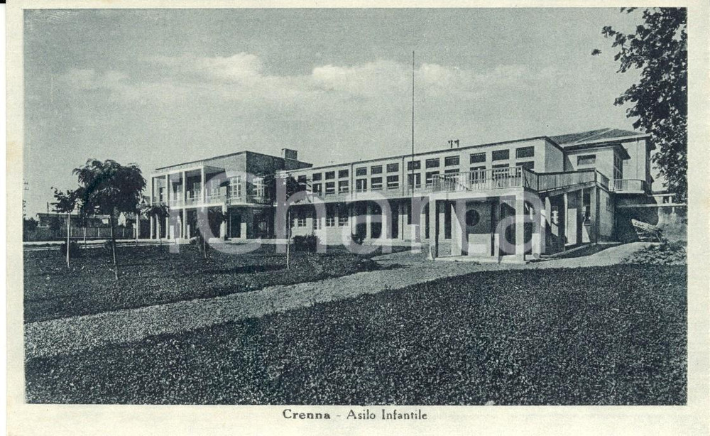 Cartolina originale da collezione 1940 ca GALLARATE VA Rione CRENNA  L asilo Infantile Cartolina FP NV 1