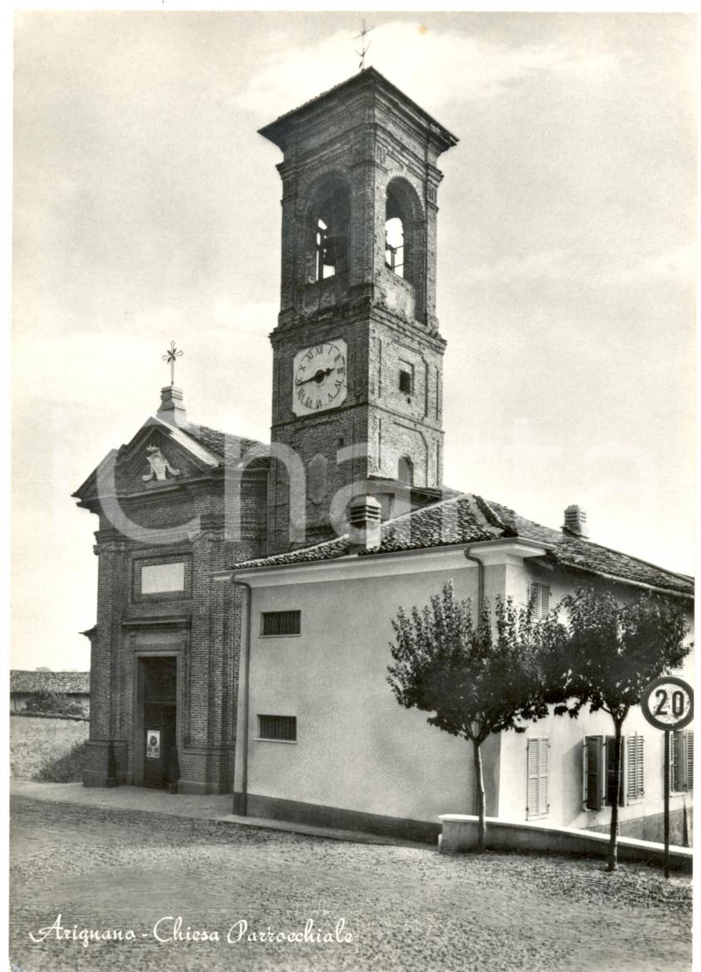 Cartolina originale da collezione 1950 ca ARIGNANO TO Parrocchiale MARIA VERGINE ASSUNTA e SAN REMIGIO FG NV 1