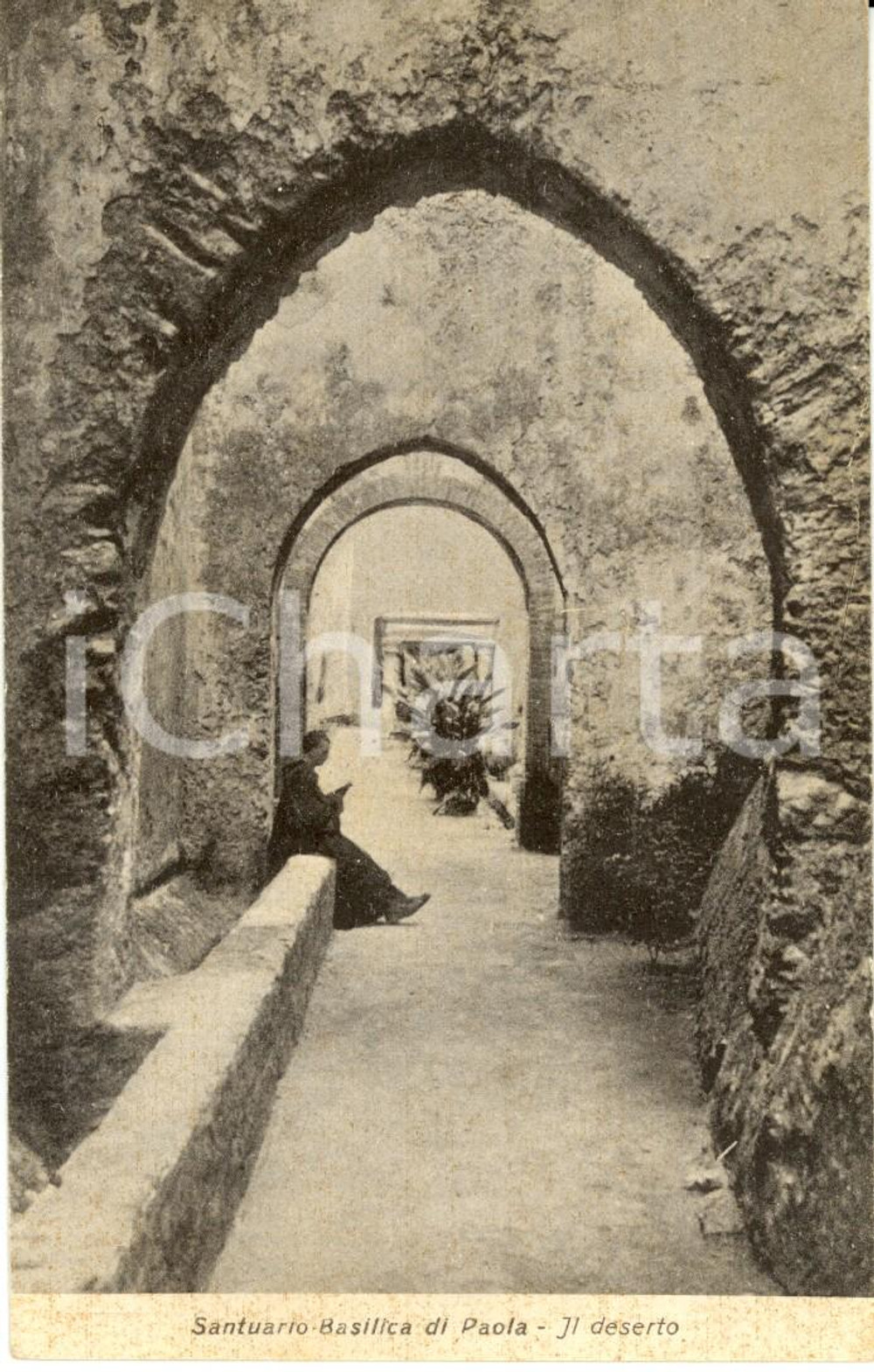Cartolina originale da collezione 1957 PAOLA (CS) Santuario Basilica SAN FRANCESCO - Il Deserto *Cartolina FP VG 1
