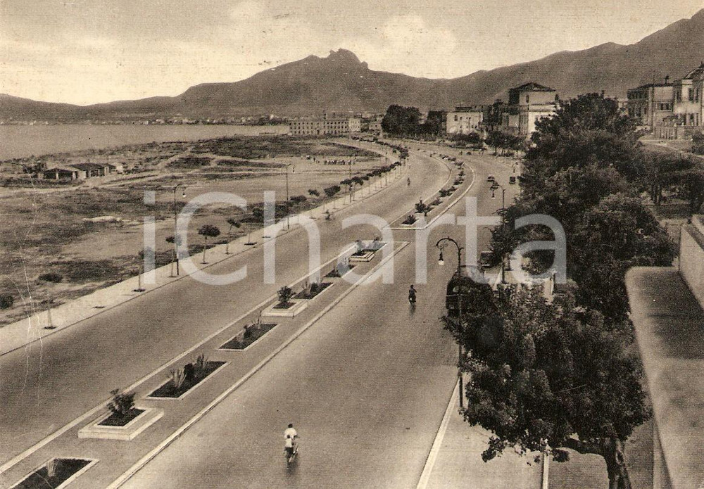 Cartolina originale da collezione 1954 PALERMO Lungomare FORO ITALICO Cartolina animata FG VG 1