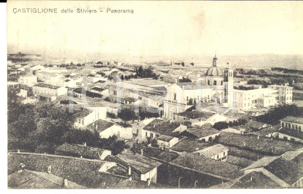 Cartolina originale da collezione 1922 CASTIGLIONE DELLE STIVIERE Panorama Cartolina ad Attilio Regolo SCARSELLA 1