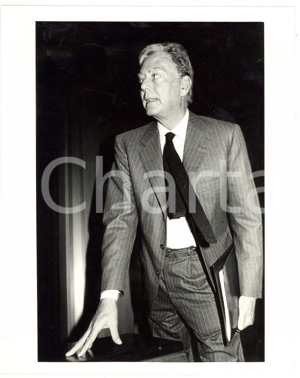 Fotografia d epoca originale 1990 ca TORINO Ritratto dell imprenditore Umberto AGNELLI  Foto 20x25 cm 1