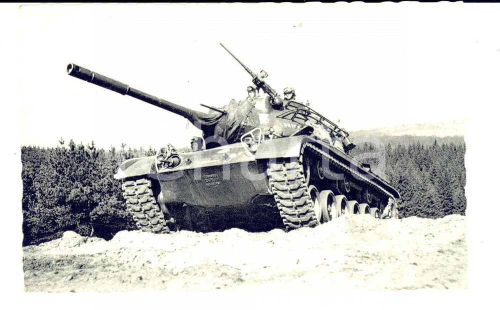 Cartolina originale da collezione 1960 ARMEE BELGE Carro armato in movimento durante un esercitazione Cartolina 1