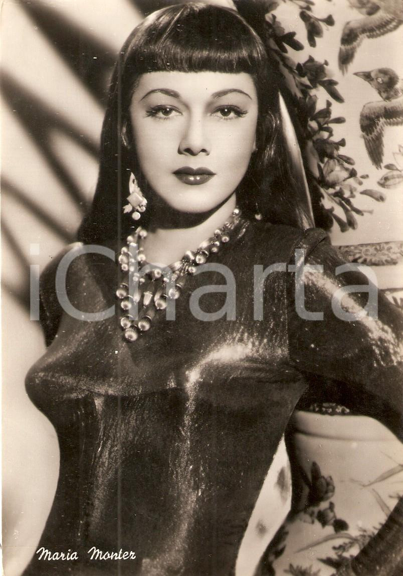 Cartolina originale da collezione 1940 ca CINEMA Actress Maria MONTEZ Portrait Cartolina FG NV 1