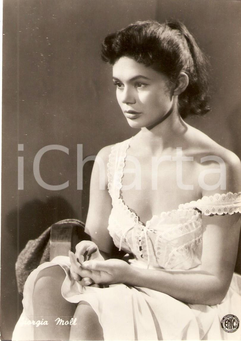 Cartolina originale da collezione 1950 ca CINEMA Attrice Giorgia MOLL indossa vestaglia Cartolina FG NV 1