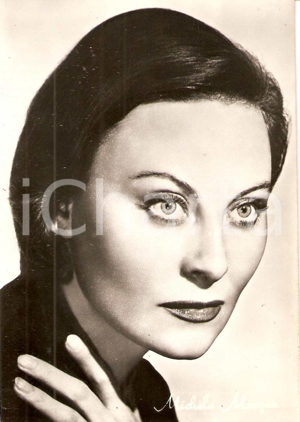 Cartolina originale da collezione 1955 ca CINEMA Actress Michèle MORGAN Portrait Cartolina FG NV 1