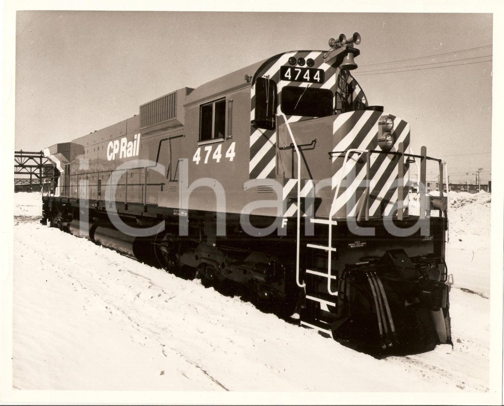 Fotografia d epoca originale 1971 CANADA  CPR Canadian Pacific Railway Locomotive 4744 Foto seriale 1