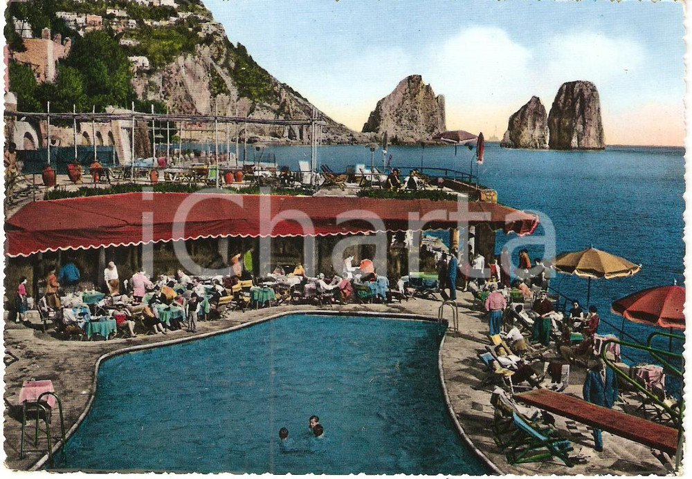 Cartolina originale da collezione 1955 ca CAPRI NA American bar Canzone del Mare Dancing Cartolina VINTAGE FG 1