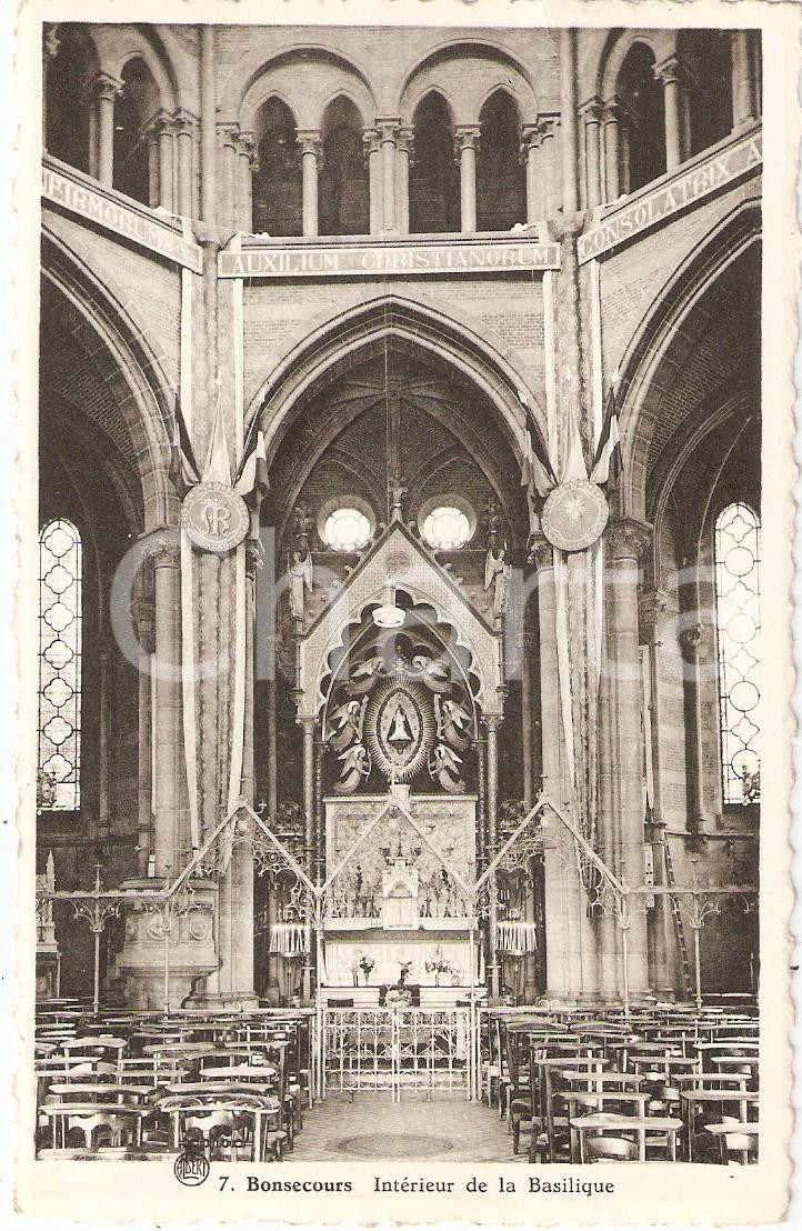 Cartolina originale da collezione 1950 ca BONSECOURS FRANCE Intérieur de la Basilique de NOTREDAME Cartolina FP 1