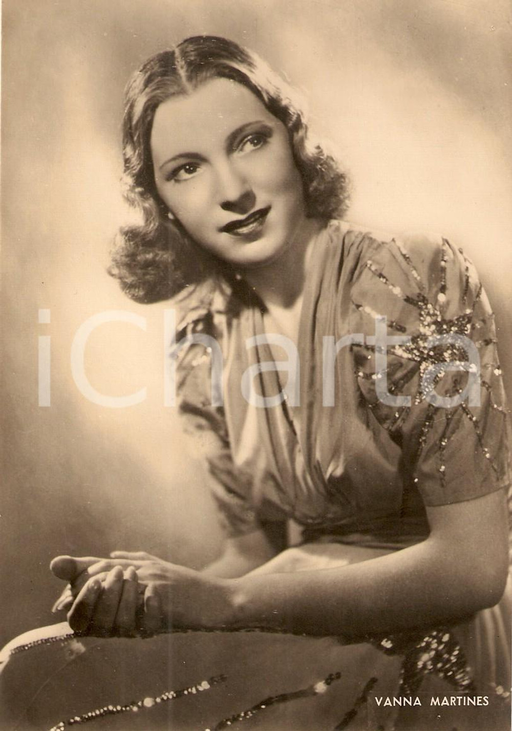 Cartolina originale da collezione 1940 ca CINEMA Attrice Vanna MARTINES Ritratto *Cartolina ASER 1