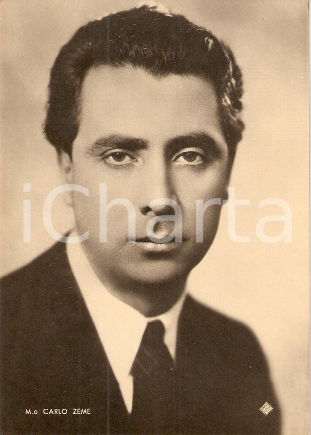 Cartolina originale da collezione 1940 ca MUSICA Pianista Carlo ZEME Ritratto Fotografia seriale ASER 1