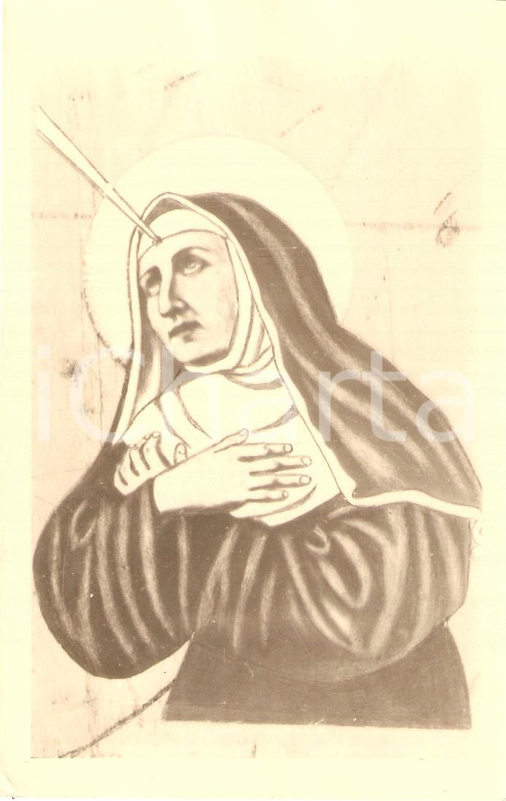 Cartolina originale da collezione 1960 ca SANTA RITA DA CASCIA Prova di stampa per Cartolina FP NV 1