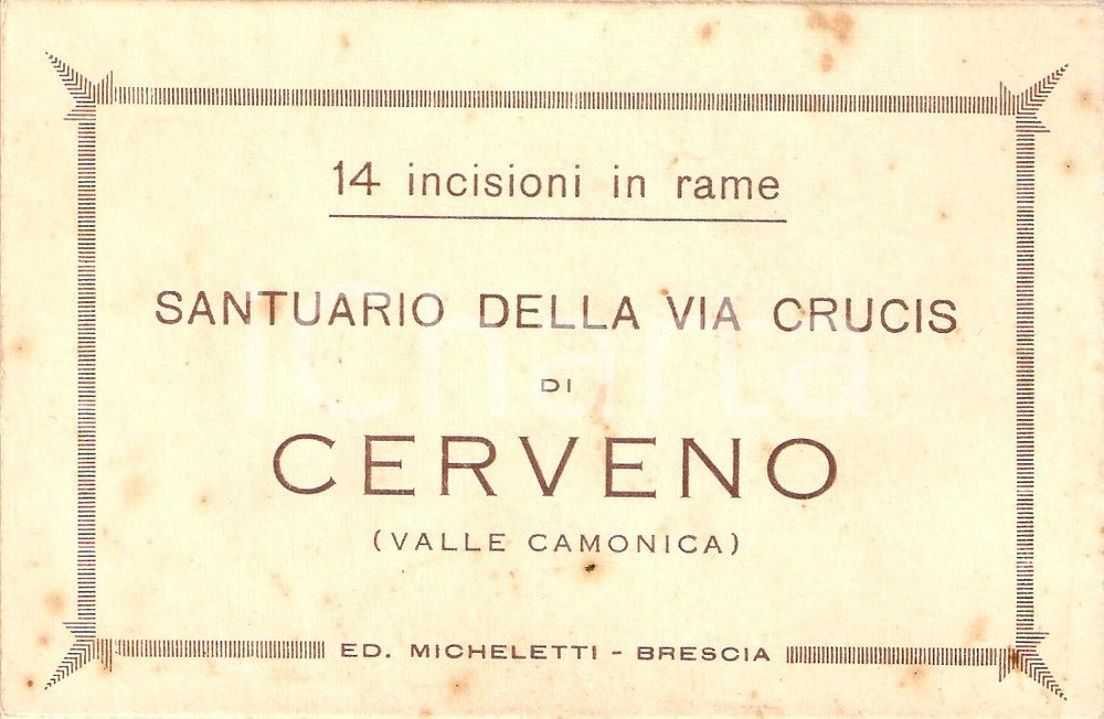 Cartolina originale da collezione 1950 ca CERVENO (BS) Santuario della VIA CRUCIS *Raccolta 14 Cartoline 1
