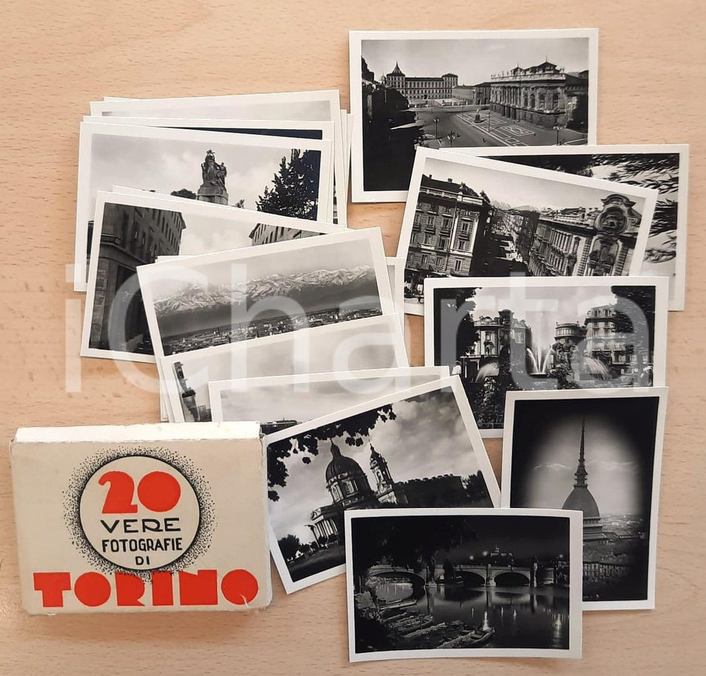 Cartolina originale da collezione 1935 ca TORINO  Vedute della città - Stadio MUSSOLINI*Album 20 foto seriali 9x6 1
