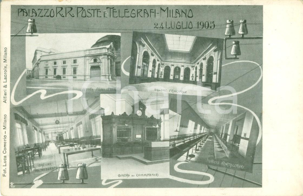 Cartolina originale da collezione 1905 MILANO Nuovo Palazzo delle RR. POSTE E TELEGRAFI Vedutine Cartolina FP NV 1