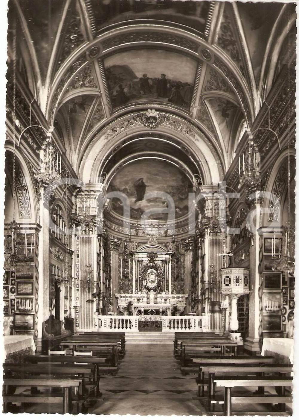 Cartolina originale da collezione 1960 ca RAPALLO (GE) Santuario Nostra Signora di MONTALLEGRO Interno *Cartolina 1