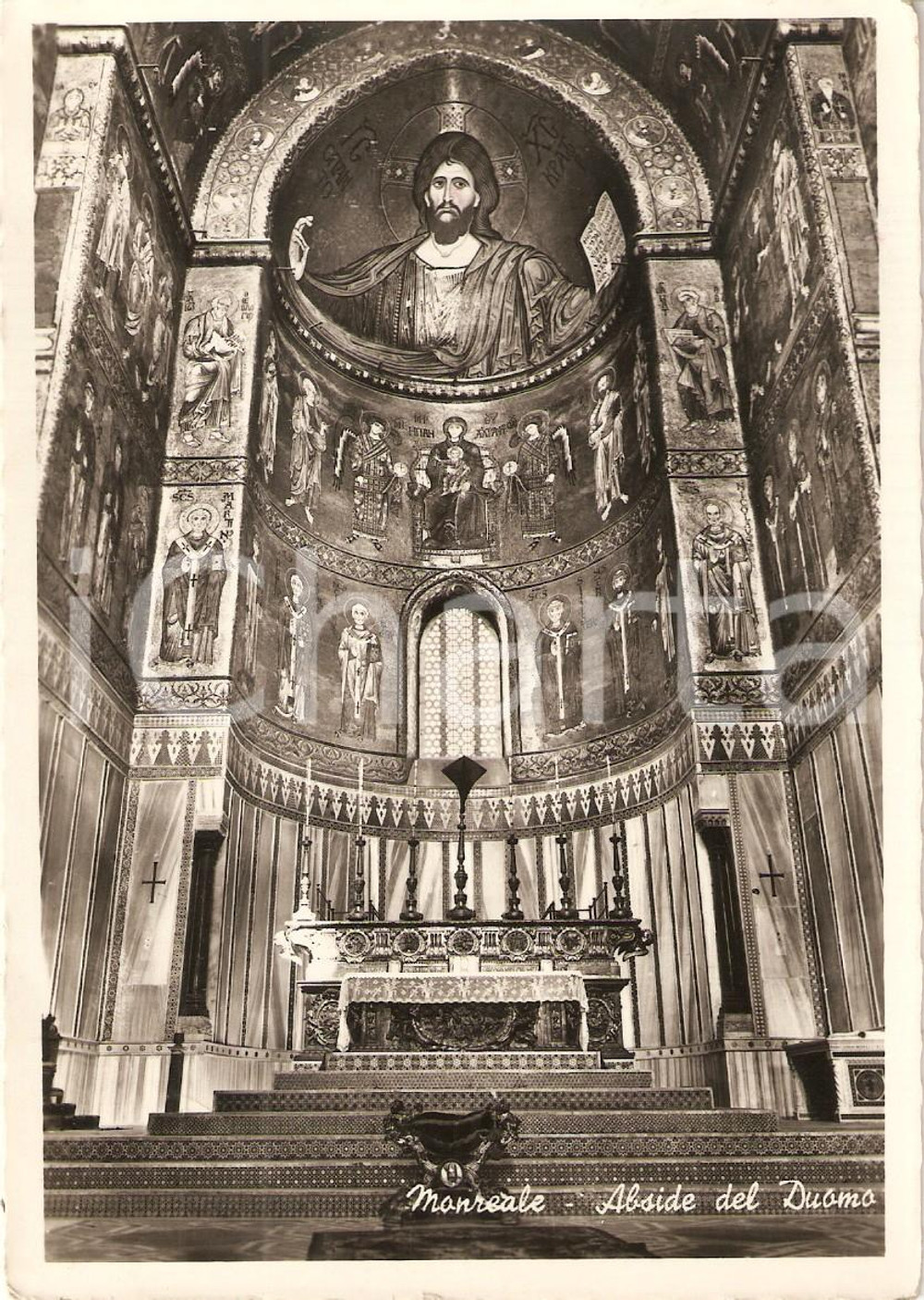 Cartolina originale da collezione 1958 MONREALE (PA) Cattedrale SANTA MARIA NUOVA Abside *Cartolina FG VG 1