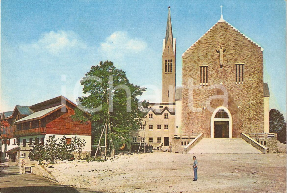 Cartolina originale da collezione 1961 MONTE TERMINILLO RI Tempio SAN FRANCESCO D ASSISI Cartolina ANIMATA FG 1
