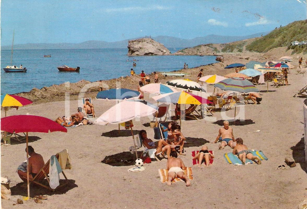 Cartolina originale da collezione 1970 AGROPOLI SA Spiaggia di TRENTOVA Animata Cartolina VINTAGE 1