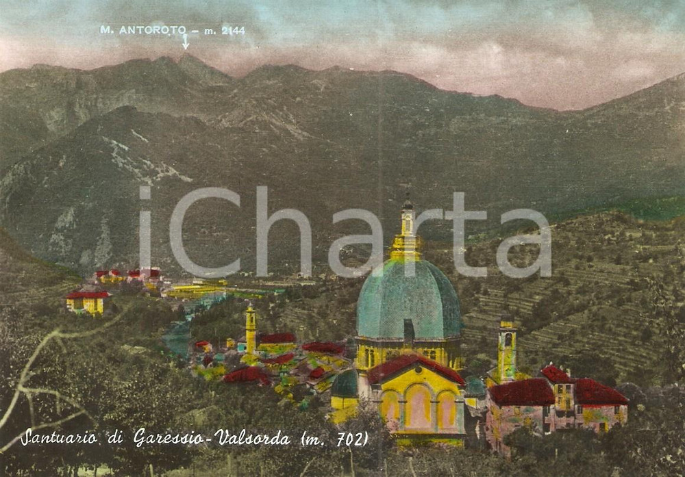 Cartolina originale da collezione 1950 ca GARESSIO CN Santuario Beata Vergine delle Grazie VALSORDA Cartolina 1