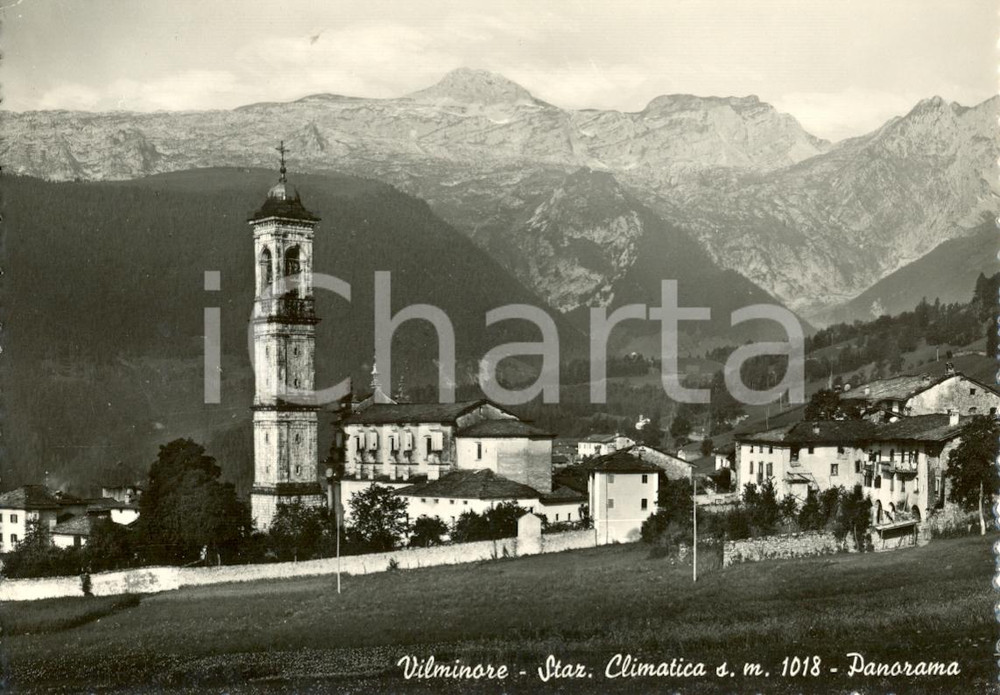 Cartolina originale da collezione 1950 VILMINORE BG Panorama generale  Stazione climatica Cartolina postale FG 1