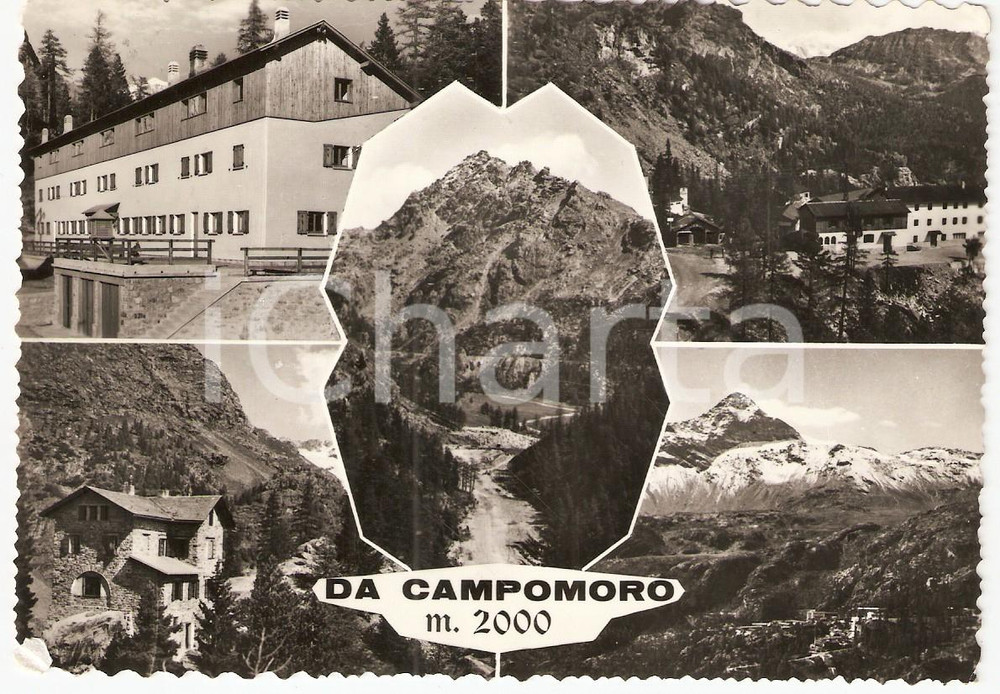 Cartolina originale da collezione 1958 CAMPO MORO (SO) Vedutine VALMALENCO *Cartolina FG VG 1