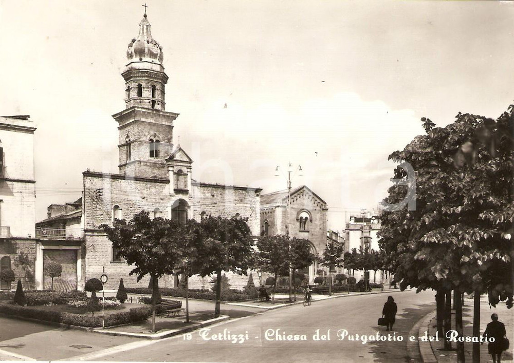 Cartolina originale da collezione 1965 TERLIZZI BA Chiesa del Purgatorio e del Rosario ANIMATA Cartolina FG VG 1