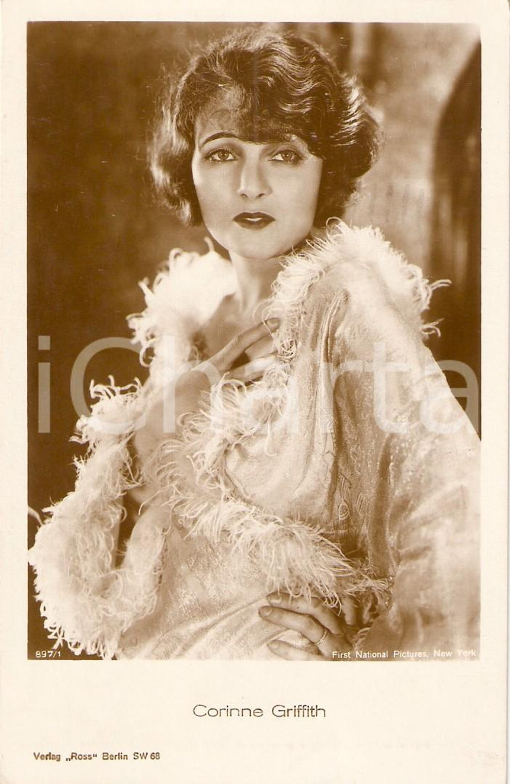 Cartolina originale da collezione 1928 CINEMA Actress Corinne GRIFFITH Portrait *Cartolina FP VG 1