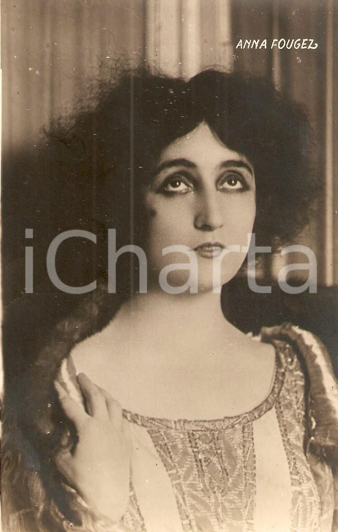 Cartolina originale da collezione 1920 ca CINEMA Ritratto Anna FOUGEZ Attrice Cartolina FP NV 1