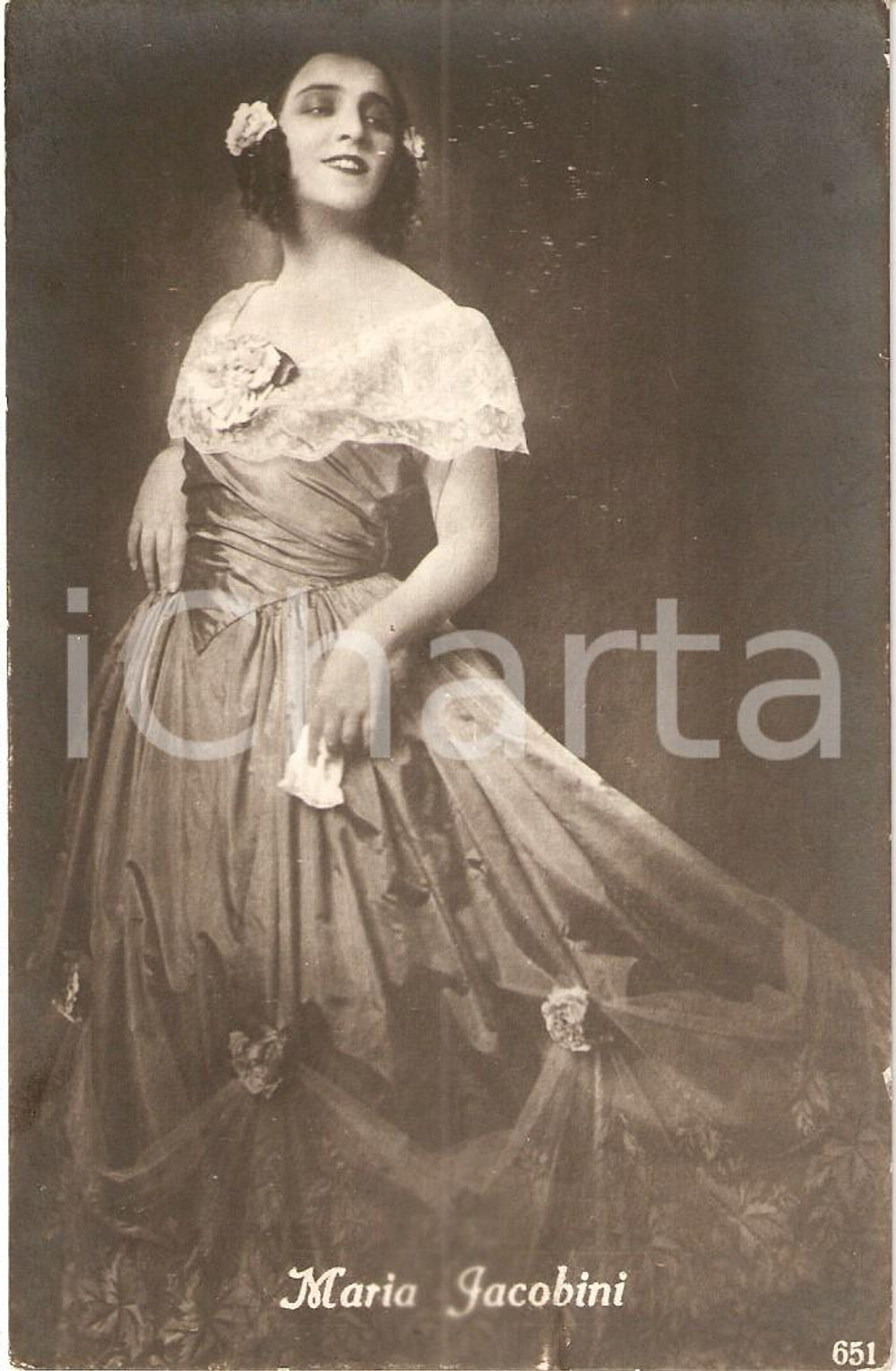 Cartolina originale da collezione 1920 ca CINEMA Attrice Maria JACOBINI Ritratto *Cartolina 1