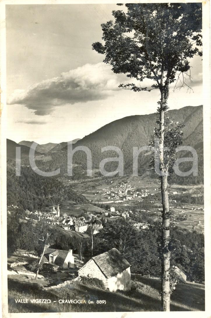 Cartolina originale da collezione 1937 CRAVEGGIA VB Veduta panoramica VAL VIGEZZO Cartolina FP VG 1