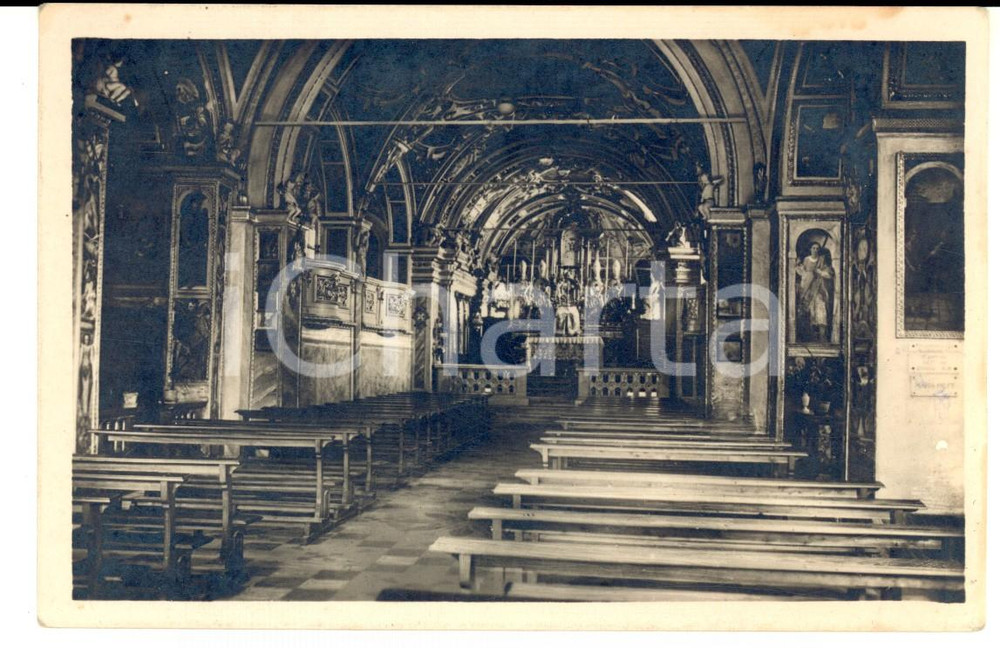 Cartolina originale da collezione 1925 MADONNA DEL SASSO (VB) Interno del santuario *Cartolina FP VG 1