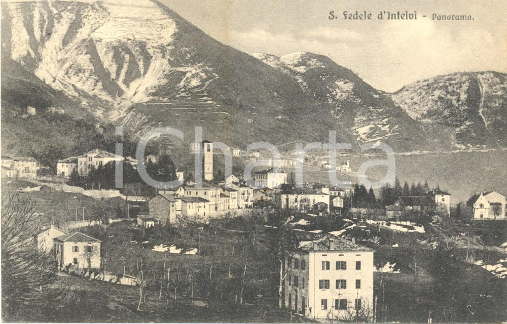 Cartolina originale da collezione 1916 SAN FEDELE INTELVI (CO) Veduta panoramica *Cartolina FP VG 1