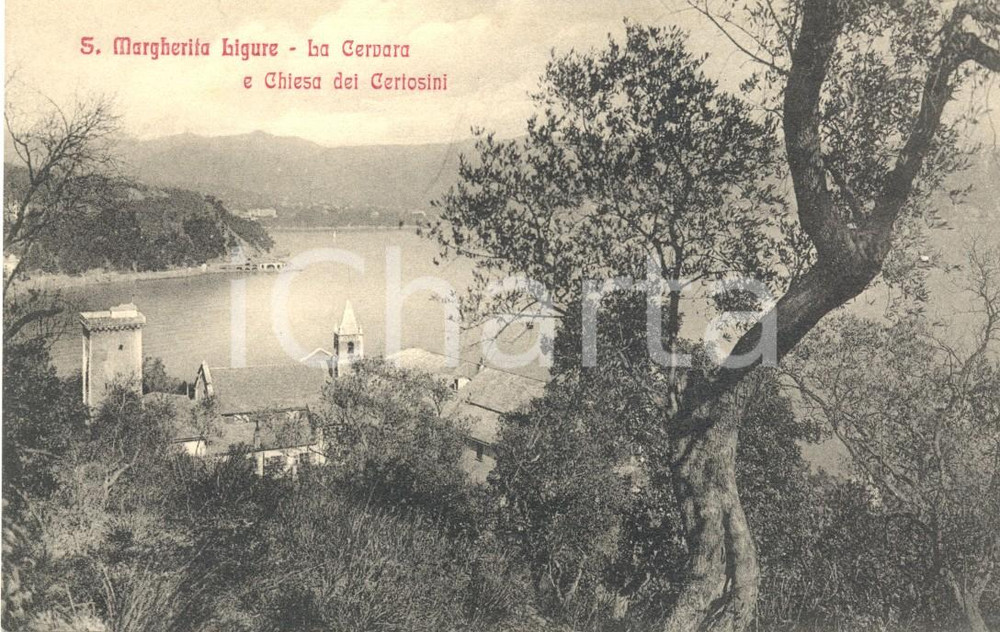 Cartolina originale da collezione 1925 ca SANTA MARGHERITA LIGURE GE La Cervara e Chiesa dei Certosini Cartolina 1
