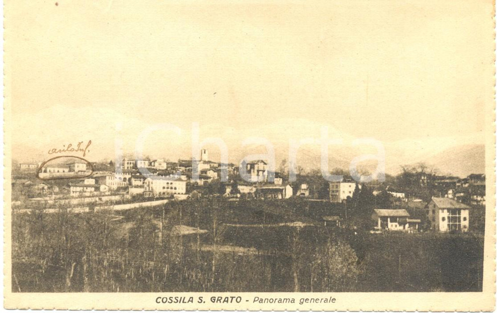 Cartolina originale da collezione 1928 BIELLA Panorama generale di COSSILA SAN GRATO Cartolina FP VG 1