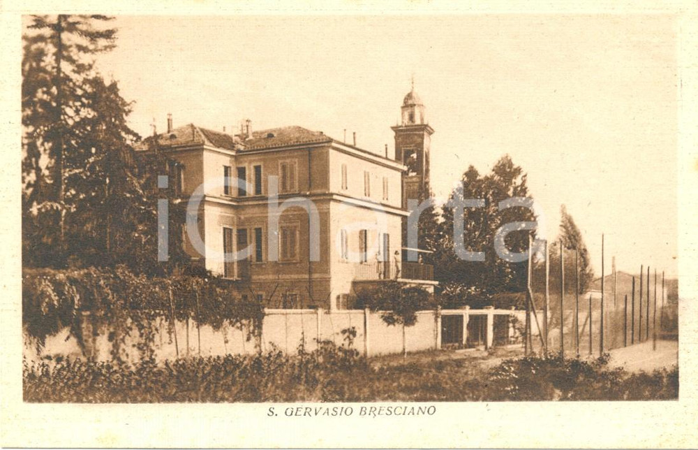 Cartolina originale da collezione 1935 ca SAN GERVASIO BRESCIANO (BS) Scorcio con campanile *Cartolina FP NV 1