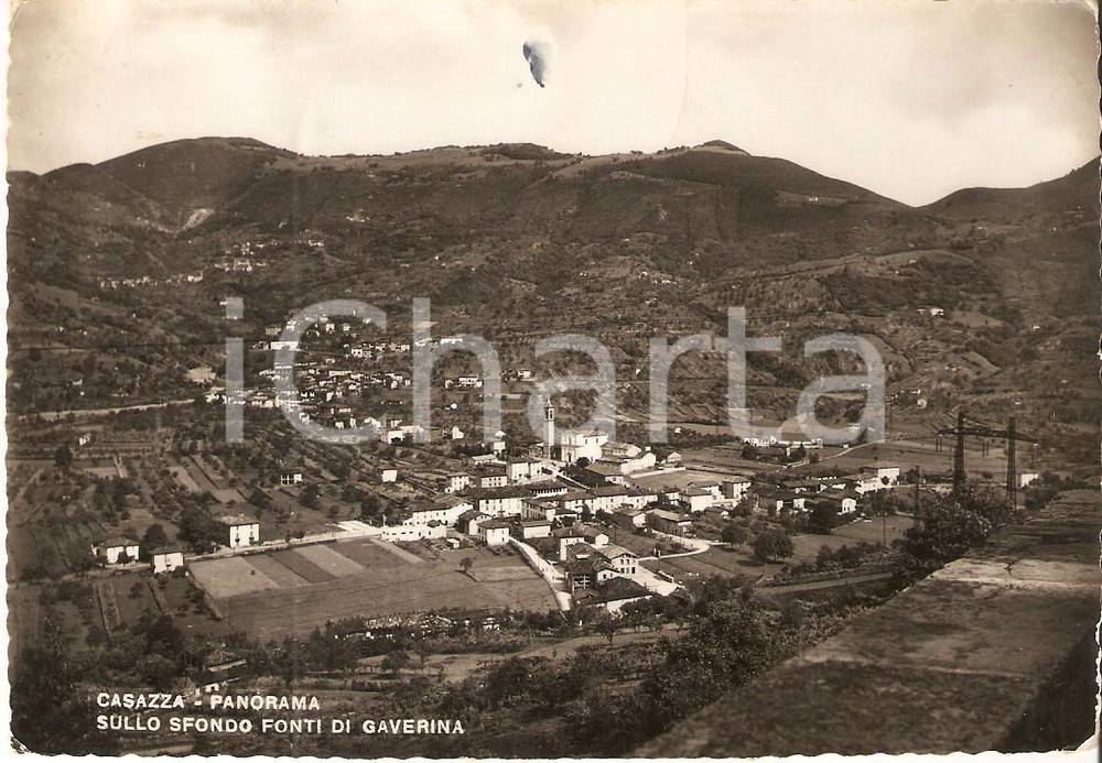 Cartolina originale da collezione 1960 ca CASAZZA BG Sullo sfondo Fonti di GAVERINA Cartolina FG VG 1