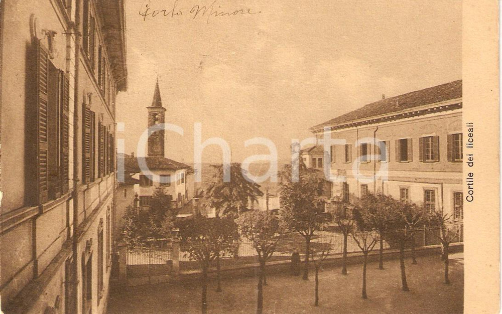 Cartolina originale da collezione 1914 GORLA MINORE VA Cortile del Regio Collegio ROTONDI Cartolina FP VG 1