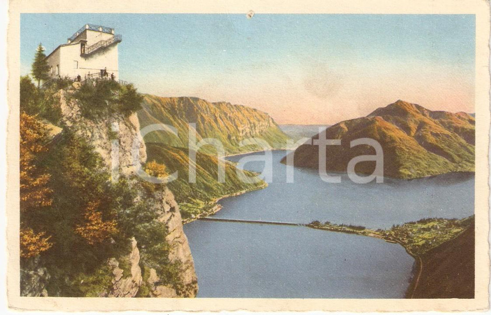 Cartolina originale da collezione 1930 ca CANTON TICINO CH Monte SAN SALVATORE e Ponte MELIDE Cartolina FP NV 1