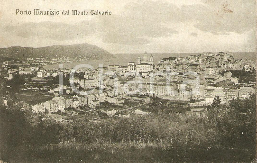 Cartolina originale da collezione 1935 ca IMPERIA PORTO MAURIZIO visto dal Monte CALVARIO *Cartolina FP VG 1