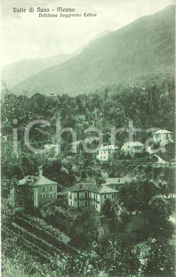 Cartolina originale da collezione 1930 ca MEANA DI SUSA Torino Il centro abitato e la valle Cartolina FP NV 1