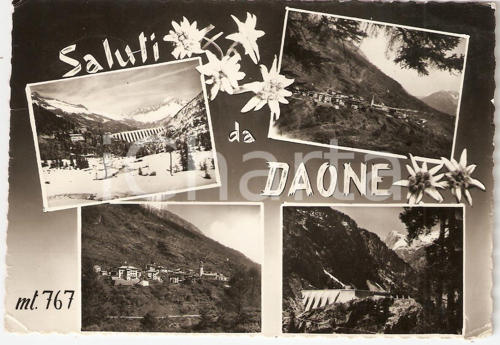 Cartolina originale da collezione 1950 ca DAONE (TN) Vedutine *Cartolina postale FG VG 1