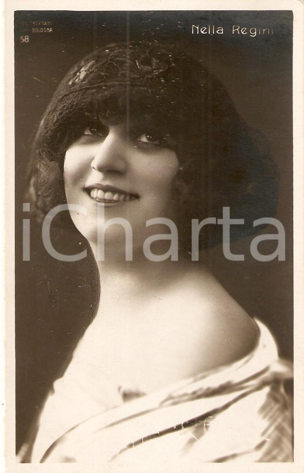 Fotografia d'epoca originale 1920 ca CINEMA Attrice Nella REGINI Ritratto *Cartolina FP NV 1