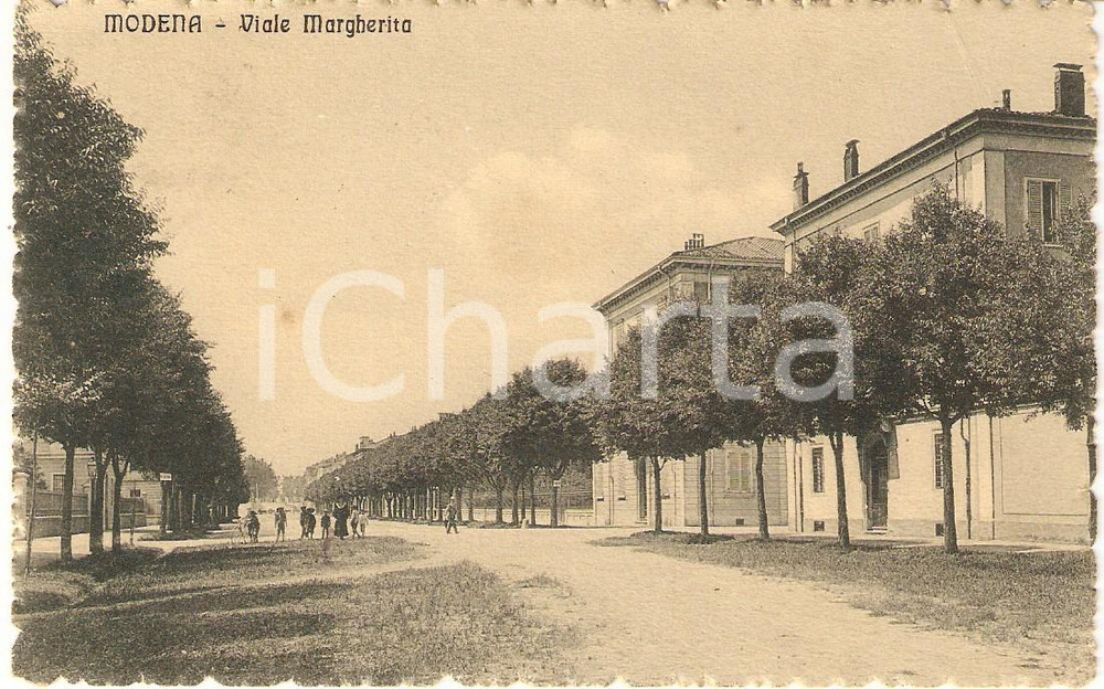 Cartolina originale da collezione 1911 MODENA Bambini su Viale MARGHERITA Cartolina ANIMATA FP VG 1