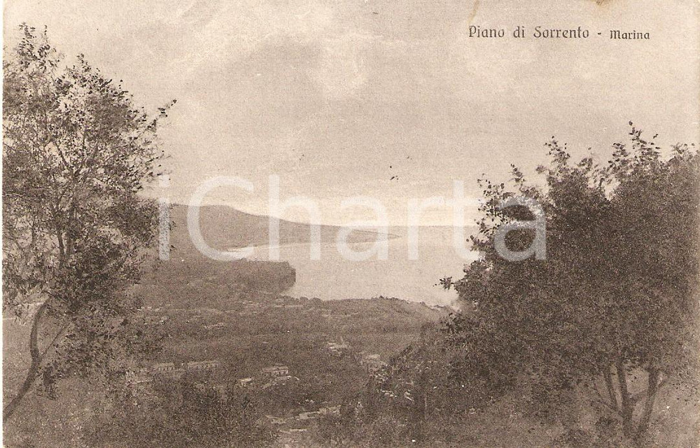 Cartolina originale da collezione 1925 PIANO DI SORRENTO NA Veduta panoramica verso il mare Cartolina FP VG 1