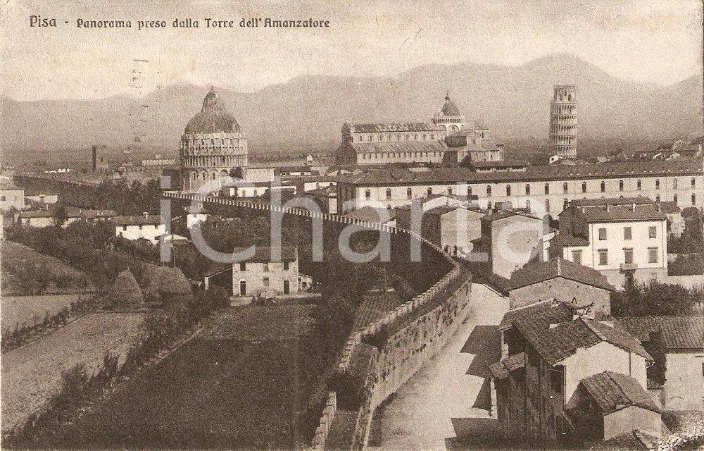 Cartolina originale da collezione 1930 PISA Panorama dalla Torre dell'AMANZATORE *Cartolina FP VG 1