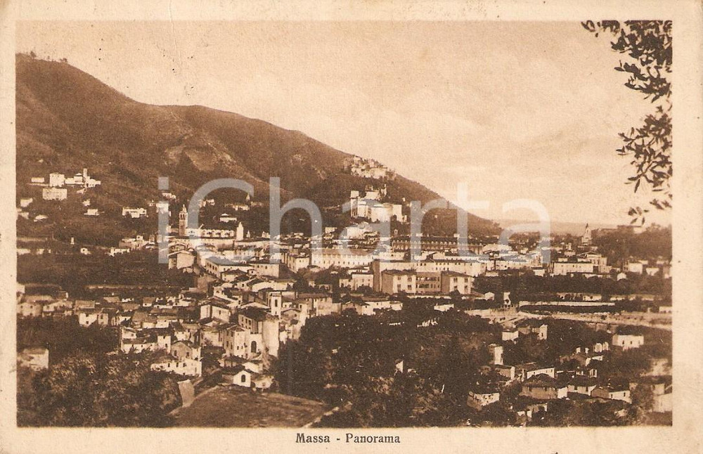 Cartolina originale da collezione 1928 MASSA MS Panorama della cittÃ  Cartolina postale FP VG 1