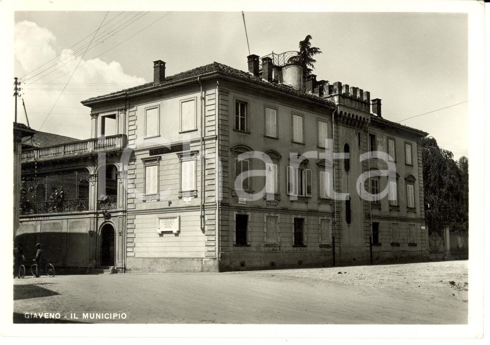 Cartolina originale da collezione 1940 ca GIAVENO (TO) Veduta del Municipio (Palazzo MARCHINI) *Cartolina FG NV 1